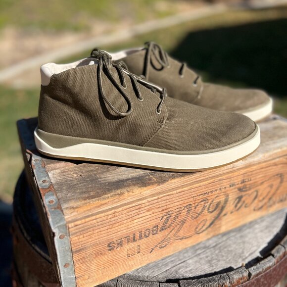 NWT OluKai - Papakū ‘Ili Men’s Waxed Canvas Chukka Boots – Olive Size 11 - Olive - Picture 4 of 7